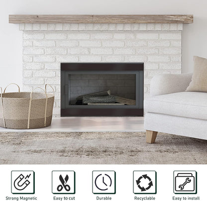 Flehomo Magnetic Fireplace Draft Stopper - Fireplace Cover to Block Draft from Vent, Prevent Cold Air and Heat Loss, Magnetic Fireplace Screen for Indoor Chimney, 2 Pack (36 x 6 inch)