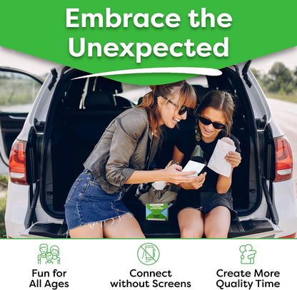 Unplanned Adventures Card Game; Fun Date Night, Road Trip & Family Fun Gift | Just draw & go, screen-free car game. Solo or 2+ players; for travel, couples, families, friends, anniversary & girls trips