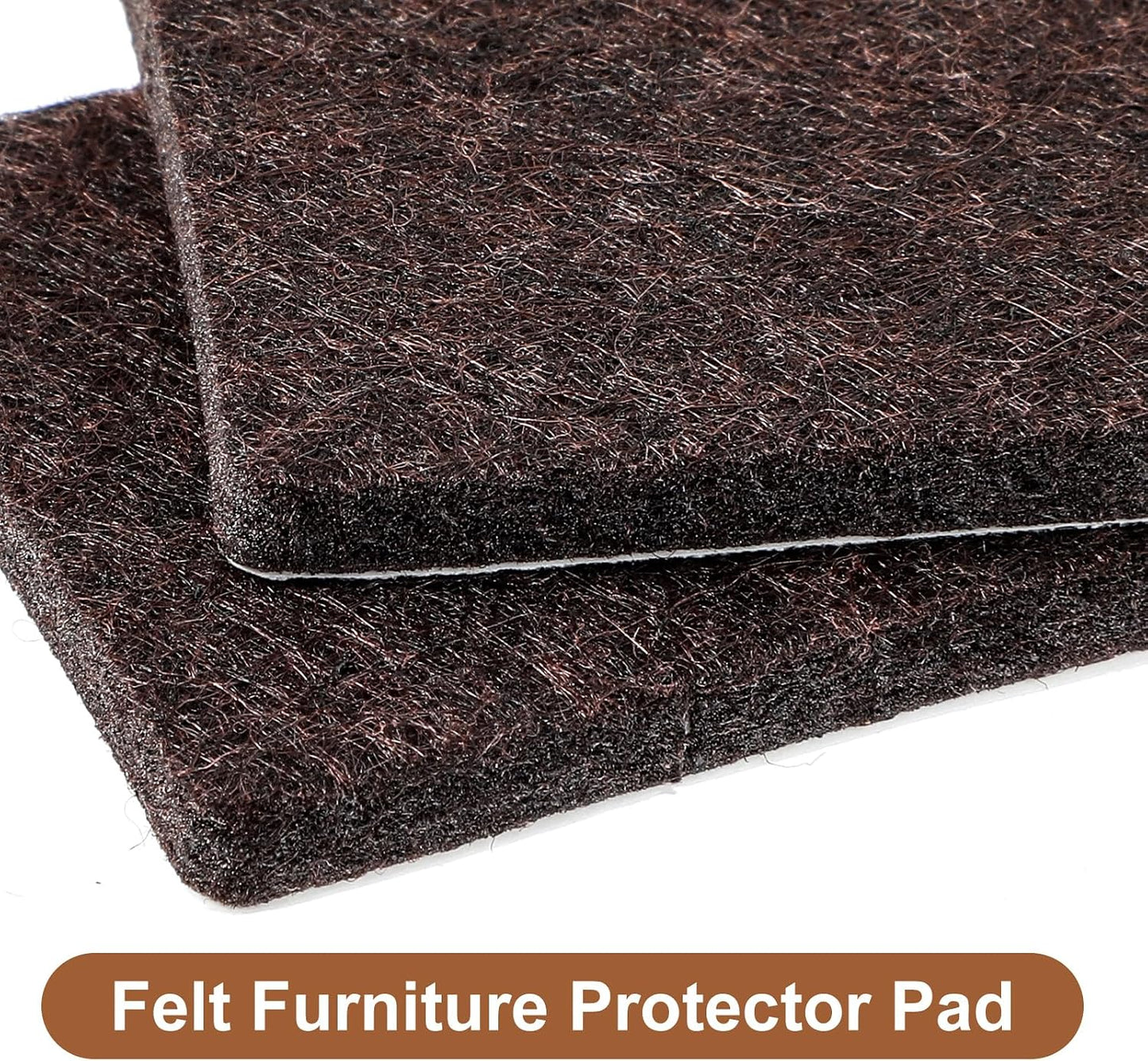 12Pcs Square Felt Furniture Pads, Self Adhesive Square Furniture Felt Pad 2 inch x 2 inch Cuttable Anti Scratch Floor Protectors Surface Protector for Hardwood Cabinet Laminated Floor Tile