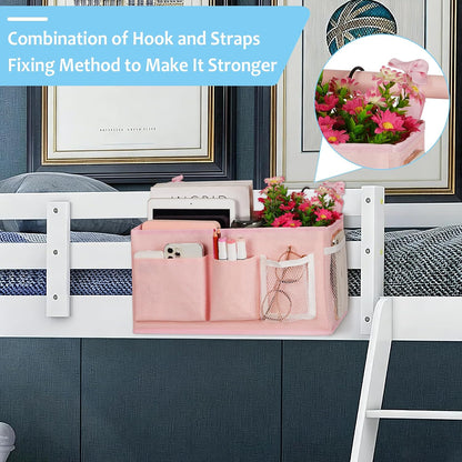 Lilithye Bedside Caddy, Bedside Storage Bag Hanging Organizer for Bunk Bed