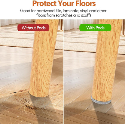 Furniture Pads 300 Pack Furniture Felt Pads for Hardwood Floors, Beige | Huge Quantity Self Adhesive Anti Scratch Floor Protector for Furniture Legs with 60 Cabinet Door Bumpers