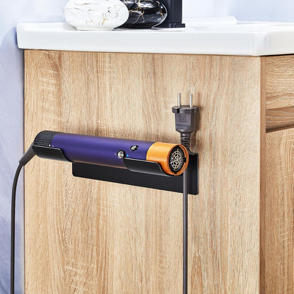 2 PCS Wall Mount Curling Iron Holder and Hair Tool Organizer with Adhesive, Multifunctional Hot Flat Iron and Hair Straightener Holder Storage Stand for Vanity, Cabinet and Wall, White