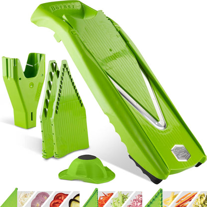 Mandoline Food Slicer Börner V5 (Starter Set) by Reston Lloyd • V-Slicer with Food Holder • Made in Germany • Fruit & Vegetable Chopper • Multiple Settings • Color: White