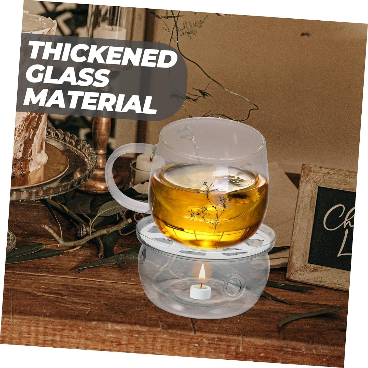 Zerodeko Transparent Teapot Heating Base Insulation Stove for Kung Fu Tea Glass Teapot Warmer Compact Design for Home Decor Daily Use Tea Accessory