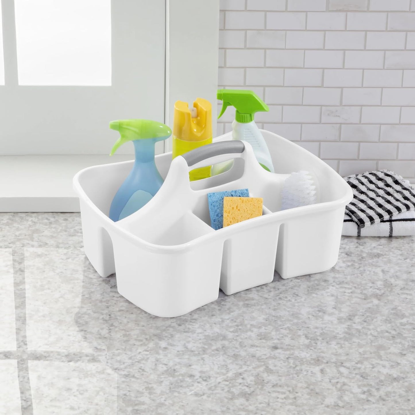 Caddy, Easy Carry, Handy Plastic Utility Storage, White
