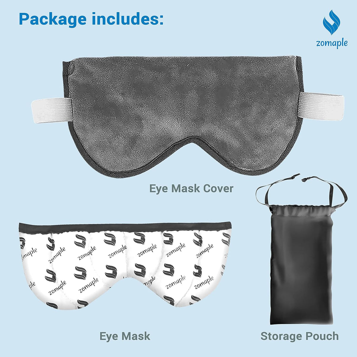 Zomaple Heated Eye Mask for Dry Eyes, Microwavable Moist Heat Eye Compress