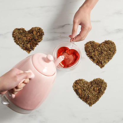 Pinky Up Blake Tea Infuser Mug with Lid, Glass Cups for Loose Leaf or Flowering Teas, Travel Mugs, Home Office, Picnic, Camping, 12 oz Set of 1, Clear