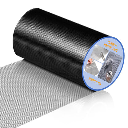 CroBlissful 5 Inch X 20 ft Extra Wide Window Screen Tape Mesh Repair, Gray | Strong Adhesive, Waterproof Fiberglass, Screen Repair Kit Patch, for Window Door Tears Holes