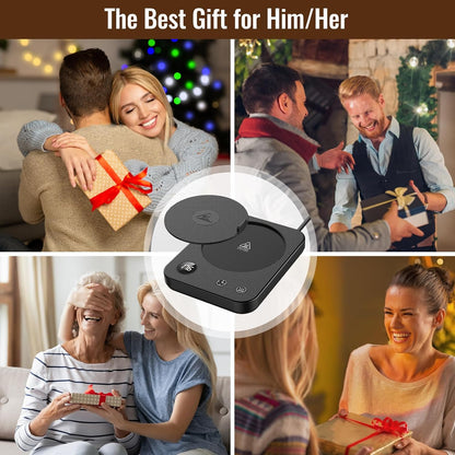 Mug Warmer, 3-Temp Setting Coffee Mug Warmer, Coffee Warmer with 2-12Hrs Auto Shut-Off, Mug Warmer for Desk Anti Scalding Silicone, Coffee Cup Warmer Digital Screen, Electric Coffee Warmer for Desk