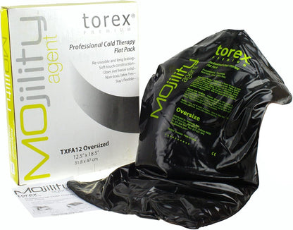 Torex Cold Pack Black Oversize 12.5 x 18.5 inches, Durable and Reusable | Flexible Gel Filling | Freezer Ready | Long-Lasting Temperature Retention | Portable Relief Solution