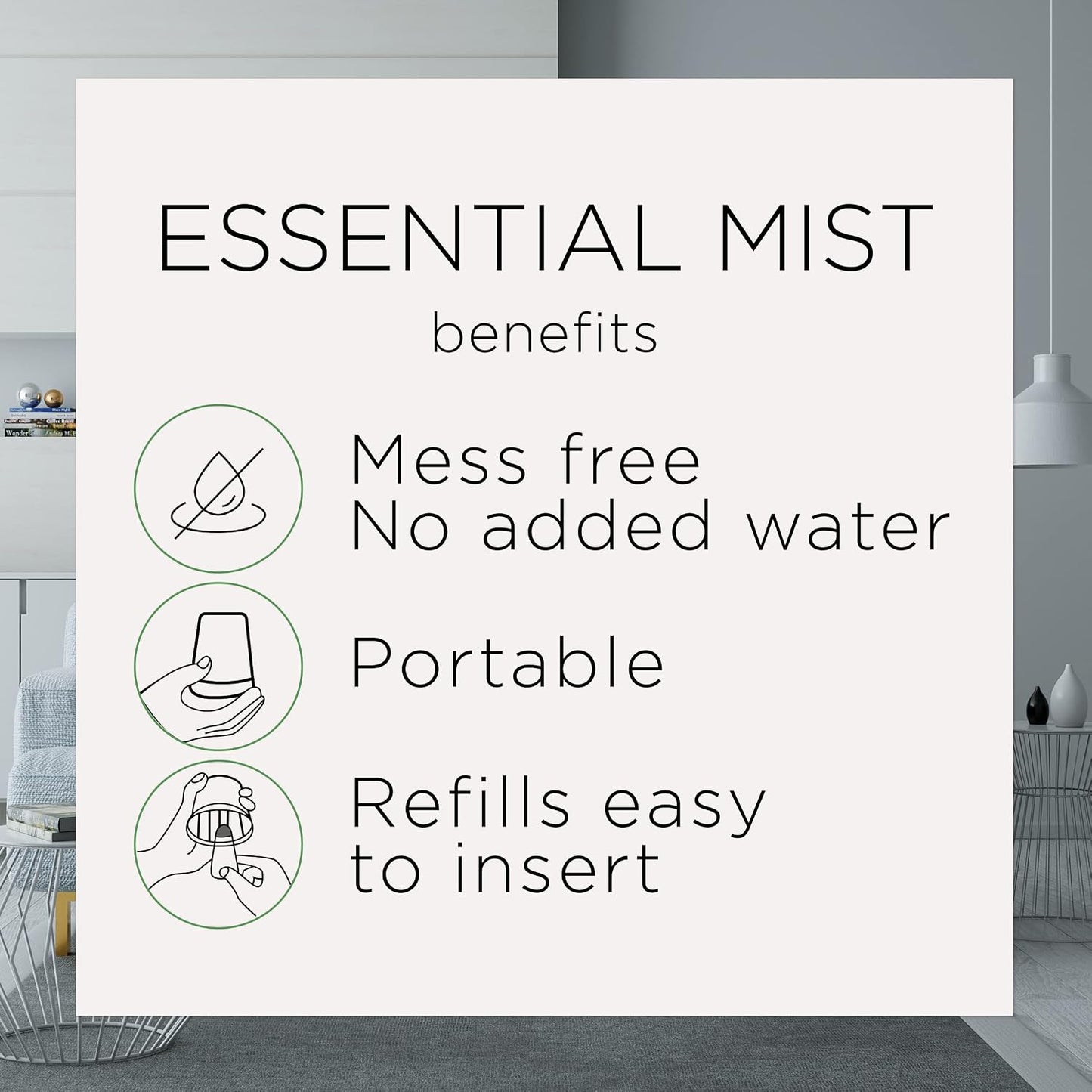Air Wick Essential Mist Refill, 5 ct, Apple Cinnamon Medley, Essential Oils Diffuser, Air Freshener