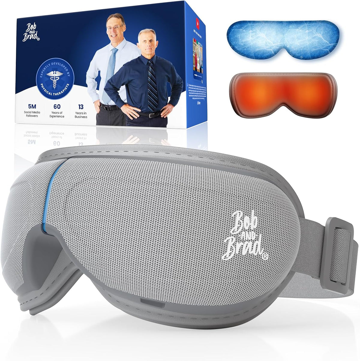 BOB AND BRAD Eye Massager with Heat and Cooling, FSA Eligible HSA Birthday Gifts for Women Men, Heated Eye Massager for Migraine, Heated Eye Mask for Dry Eye Head Tension and Stress Relief
