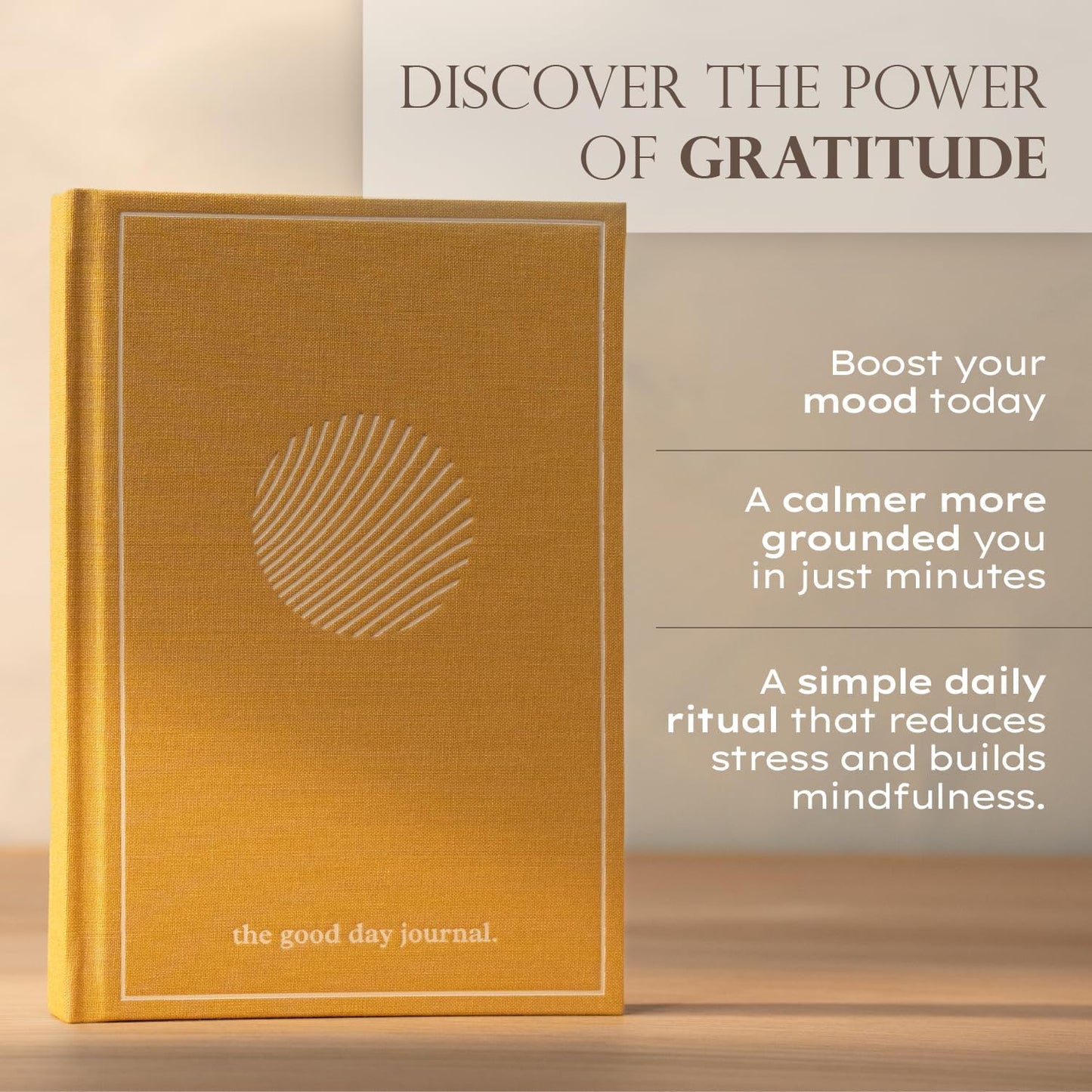 ANECDOTE. Gratitude Journal – The Good Day Journal for Happiness, Mindfulness and Reflection, Feel Happier and Less Stressed, Inspirational Daily Journal for Women & Men - Cream