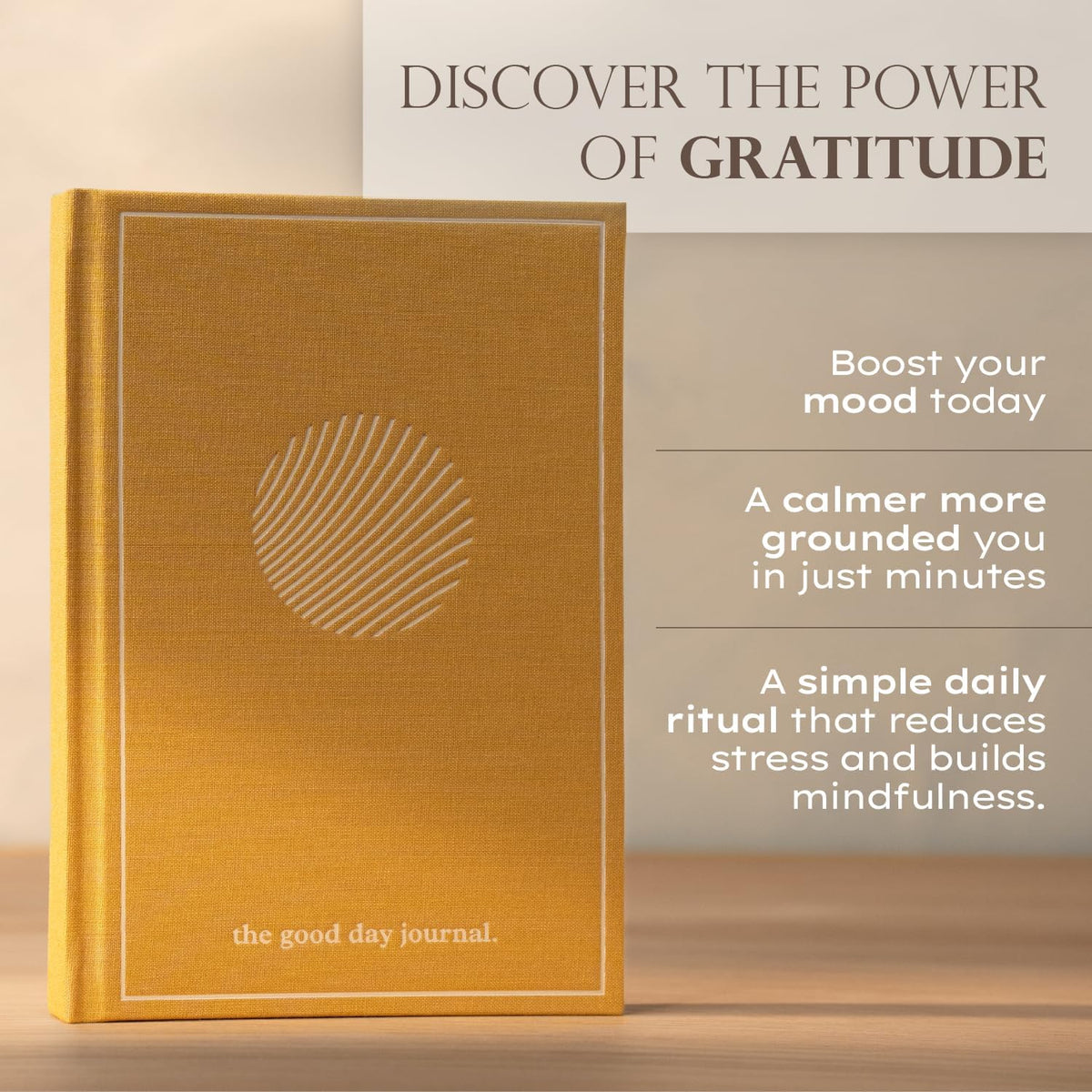 ANECDOTE. Gratitude Journal – The Good Day Journal for Happiness, Mindfulness and Reflection, Feel Happier and Less Stressed, Inspirational Daily Journal for Women & Men - Cream