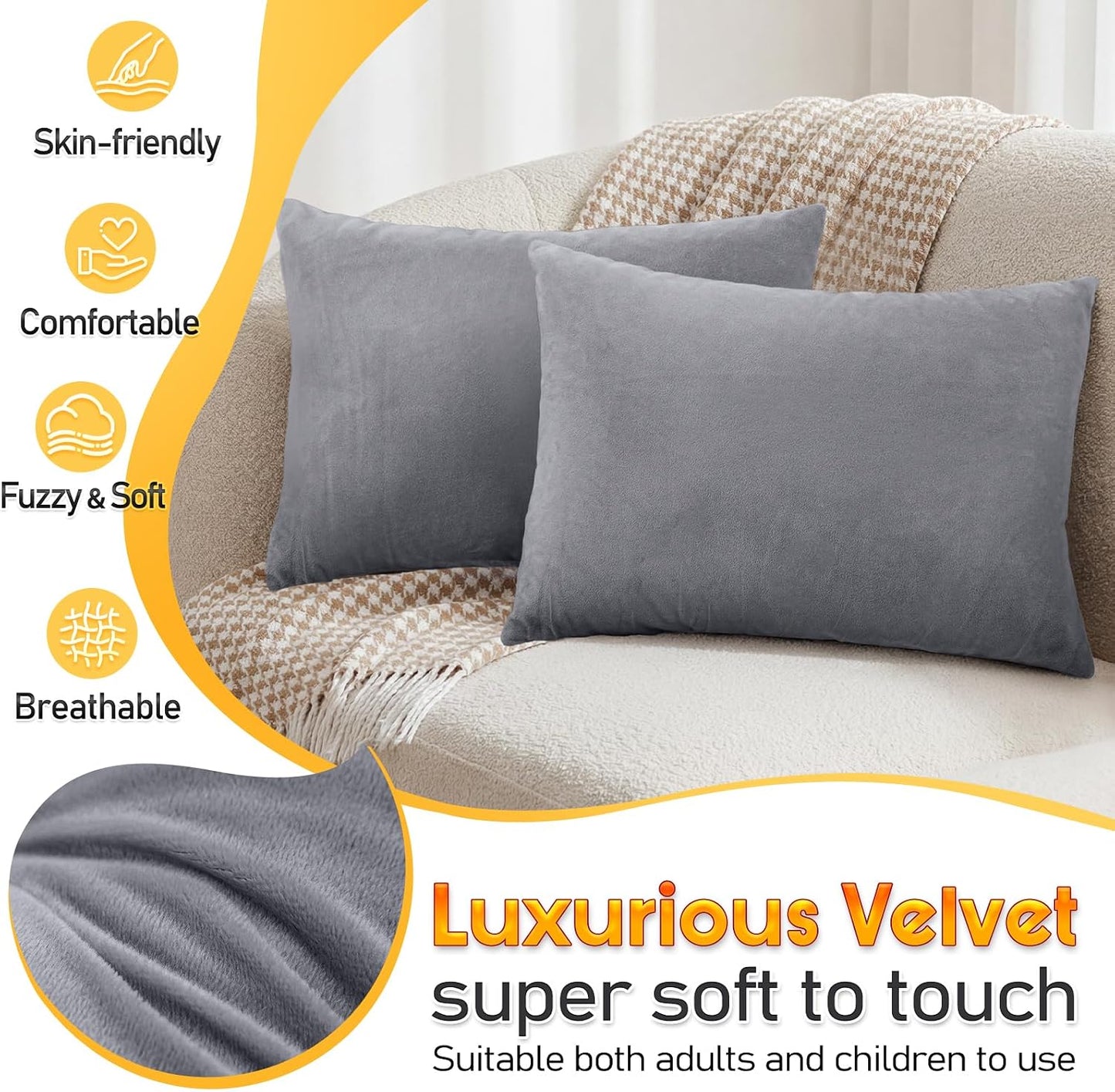 1 MIDDLE ONE 2 Pack Small Pillow, Memory Foam Mini Pillow 11 X 7 Inches for Travel, Sleeping, Nap and Neck, Knee, Lumbar Support, Tiny Cushion for Pet, Dogs (Grey)