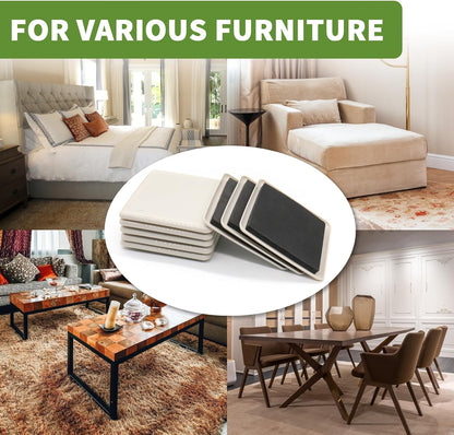 Furniture Sliders for Carpet 8 PCS - 3 1/2" Brown | Furniture Moving Sliders, Carpet Sliders for Furniture, Square Furniture Movers Sliders - Move Your Furniture Easily & Safely