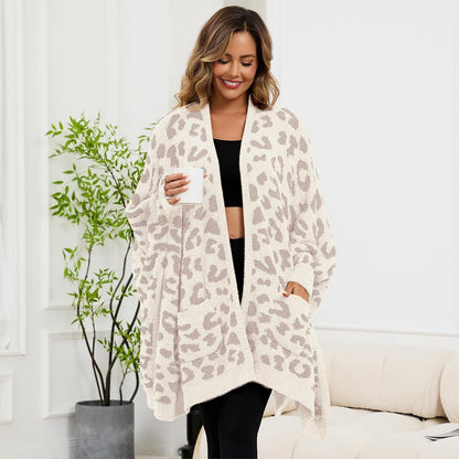 Wearable Blanket Sherpa Poncho Unique Office Work Warm Cozy Shawl TV Throw Blankets, Plush Cape Wrap for Adults