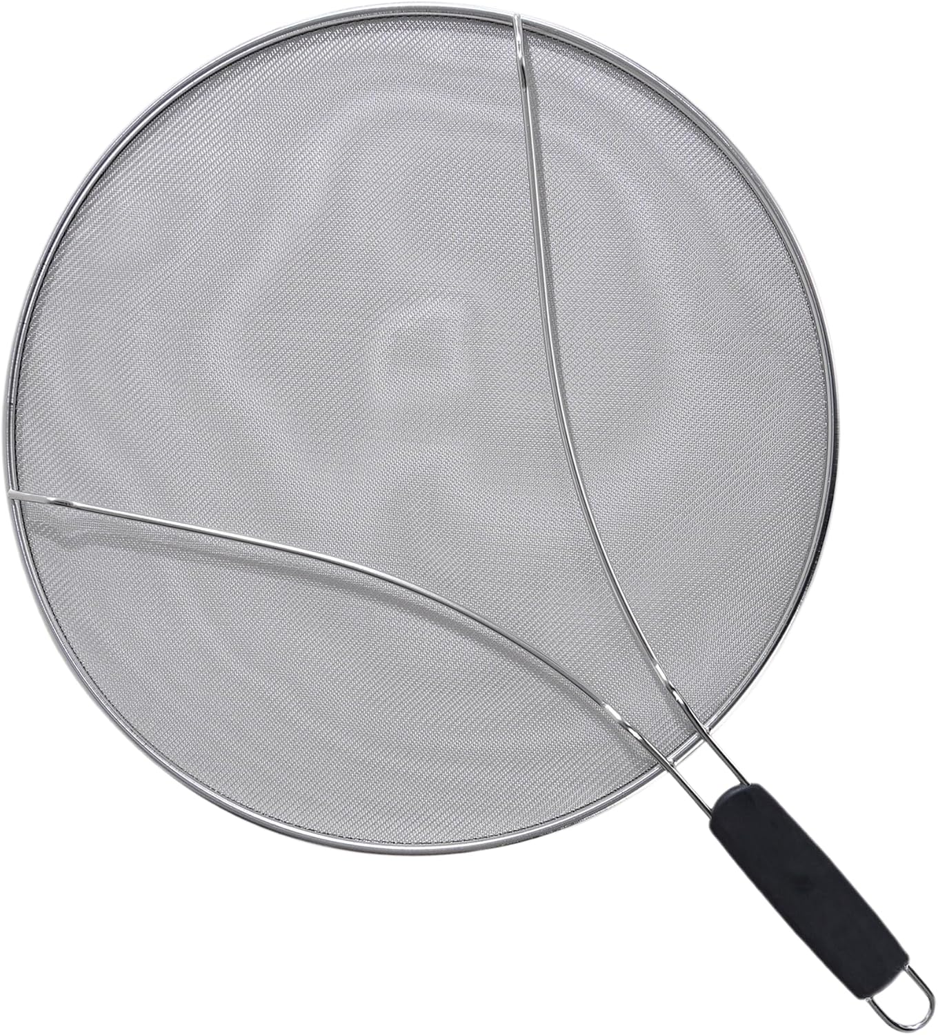 Splatter Screen for Frying Pan, 15 Inch Stainless Steel Grease Splatter Guard Oil Splash Guard with Anti-Slip Handle, Fine Mesh Frying Cover Protect the Skin From Burns