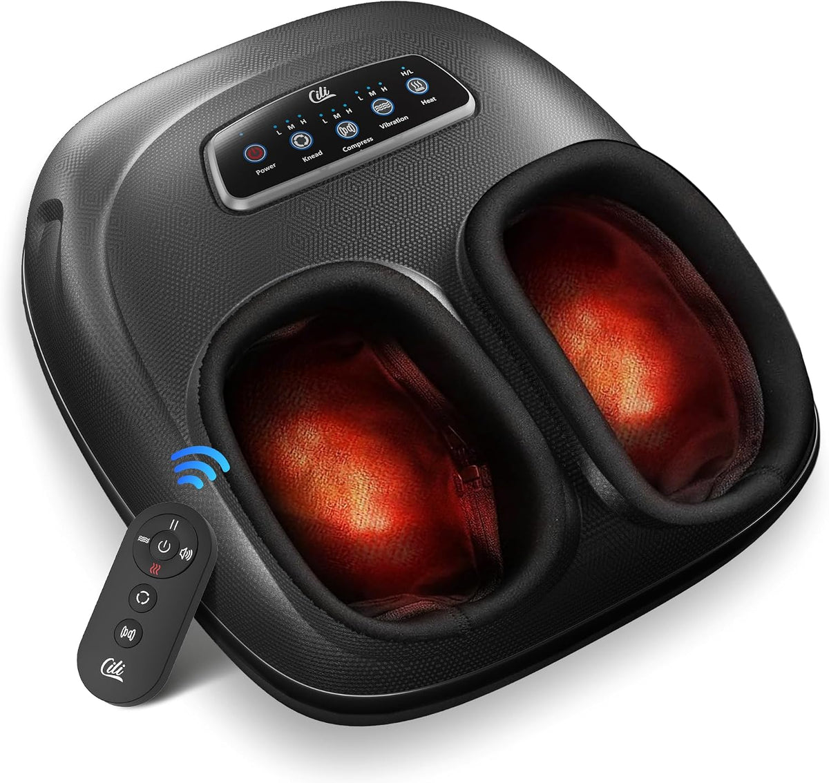 CILI Shiatsu Foot Massager with Heat and Compression, Kneading, Rolling,Electric Feet Massager for Plantar Fasciitis, Neuropathy, Feet Heater, Foot Warmer for Women, Size Up to 14"