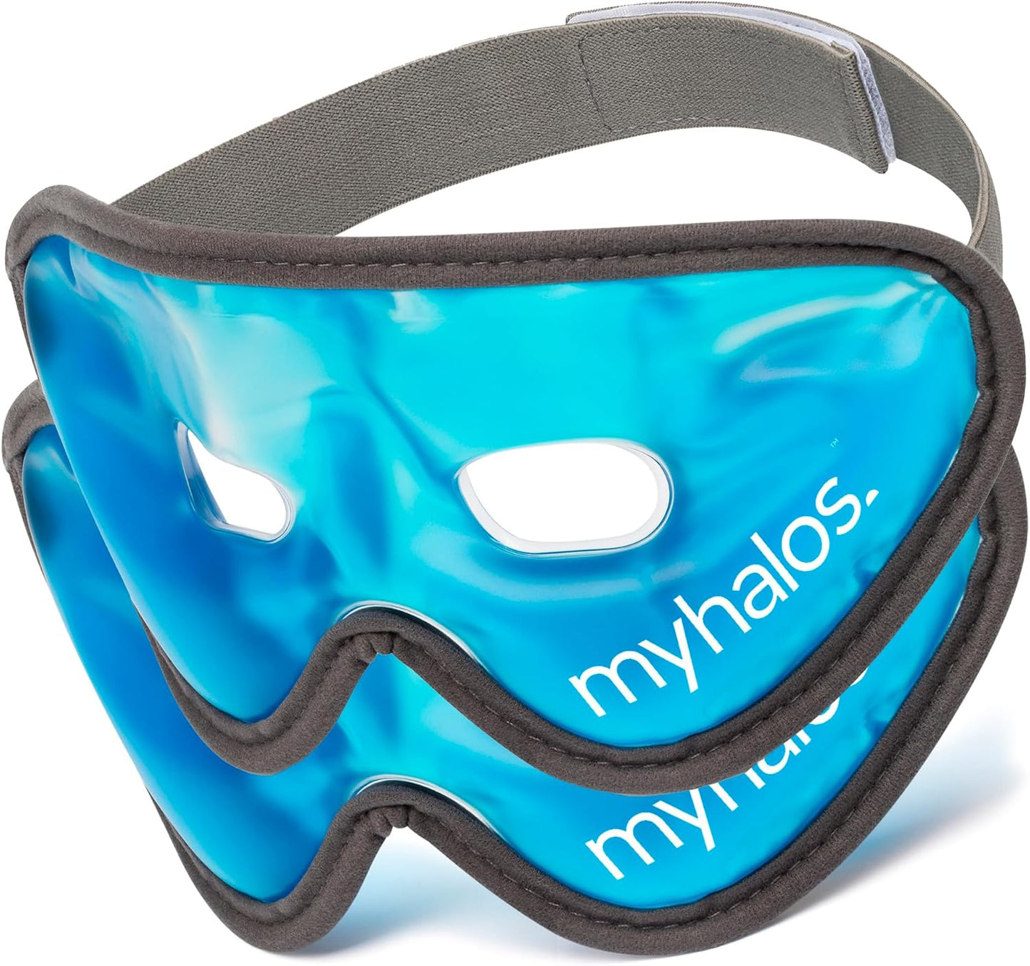 MyHalos Cooling Gel Eye Mask, Cold Ice Pack for Puffy Eyes & Dark Circles | Instant Relief for Puffy Eyes & Dark Circles, Reusable Gel Beads, Soothes Headaches & Sinus Pain, Flexible Fit, Freezer Safe