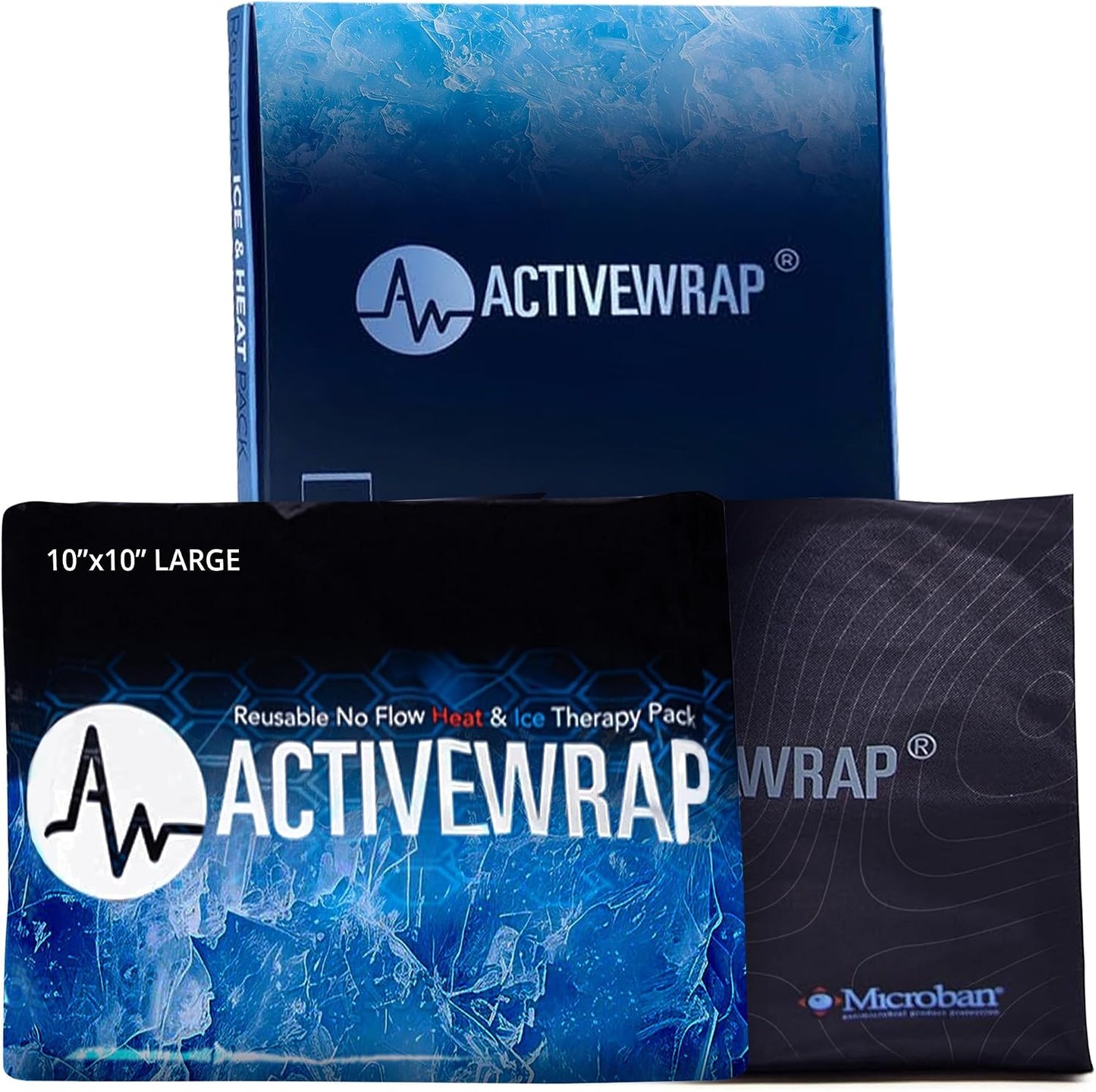 ActiveWrap Ultra Flex Ice & Heat Pack, Large (7" x 10") – Gel Ice Packs Reusable for Knee & Shoulder, Hot & Cold Therapy, Flexible No-Flow Gel, Includes Nylon Protective Pouch (2 Count)