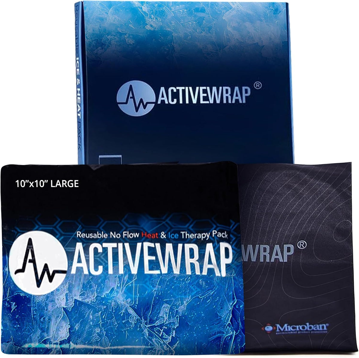 ActiveWrap Ultra Flex Ice & Heat Pack, Large (7" x 10") – Gel Ice Packs Reusable for Knee & Shoulder, Hot & Cold Therapy, Flexible No-Flow Gel, Includes Nylon Protective Pouch (2 Count)