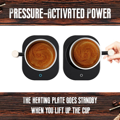 Coffee Mug Warmer Set for Desk, Temperature Controll Heating Cup for Hot Chocolate, Cocoa and Tea, Office & Home use, One Temperature