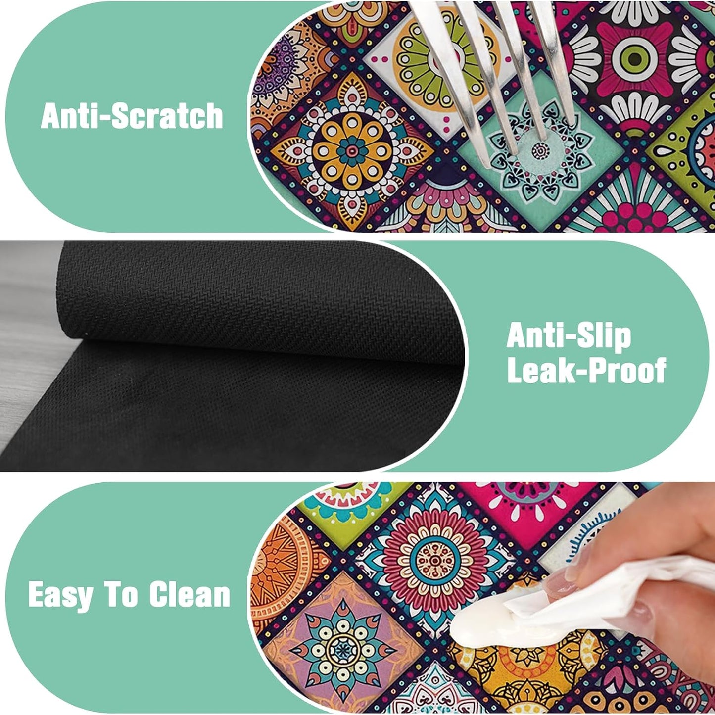 Kitchen Sink Splash Guard Faucet Mat 24" X 5.5" Tropical Leavesl Absorbent Fast Drying Mat Faucet Draining Mat Sink Splash Guard Behind Faucet Drip Catcher for Kitchen Bathroom