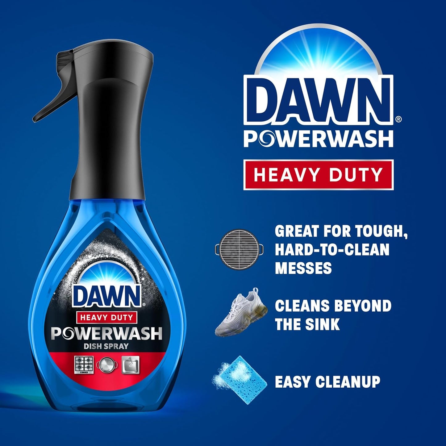Dawn Powerwash Heavy Duty Dish Spray All-Purpose Cleaner and Degreaser, 16 oz. Spray Bottle