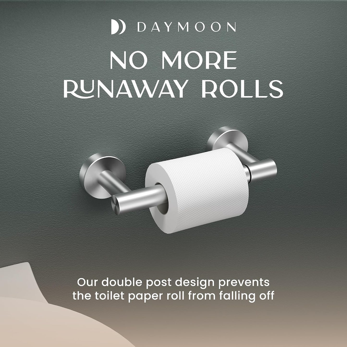Day Moon™ - Toilet Paper Holder with Shelf - Modern Roll Holder for Bathroom - 1 Pack - Wall Mount - with Storage, Gold