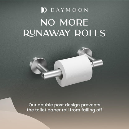 Day Moon™ - Toilet Paper Holder with Shelf - Modern Roll Holder for Bathroom - 1 Pack - Wall Mount - with Storage, Gold
