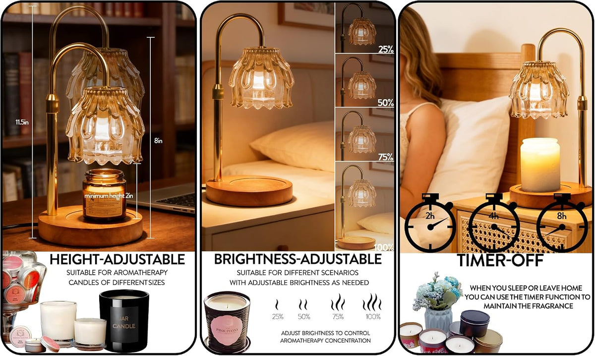 Candle Warmer Lamp with Timer Dimmable Home Decor Birthday Gifts for Women
