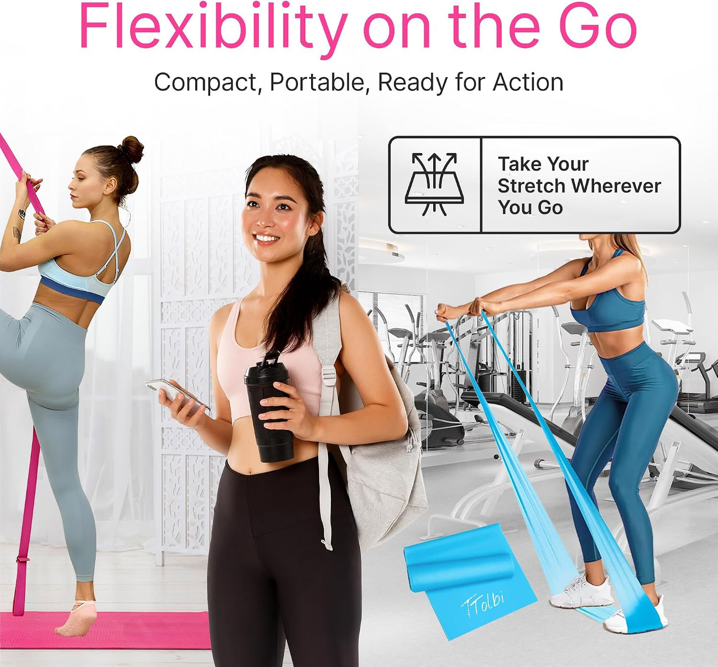 Leg Stretcher Strap with Door Anchor and Resistance Band, Splits Trainer | Home Flexibility Trainer for Splits, Ballet, Dance, Cheer, Yoga, Gymnastics, Pole and Taekwondo, Kids to Adults, All Levels
