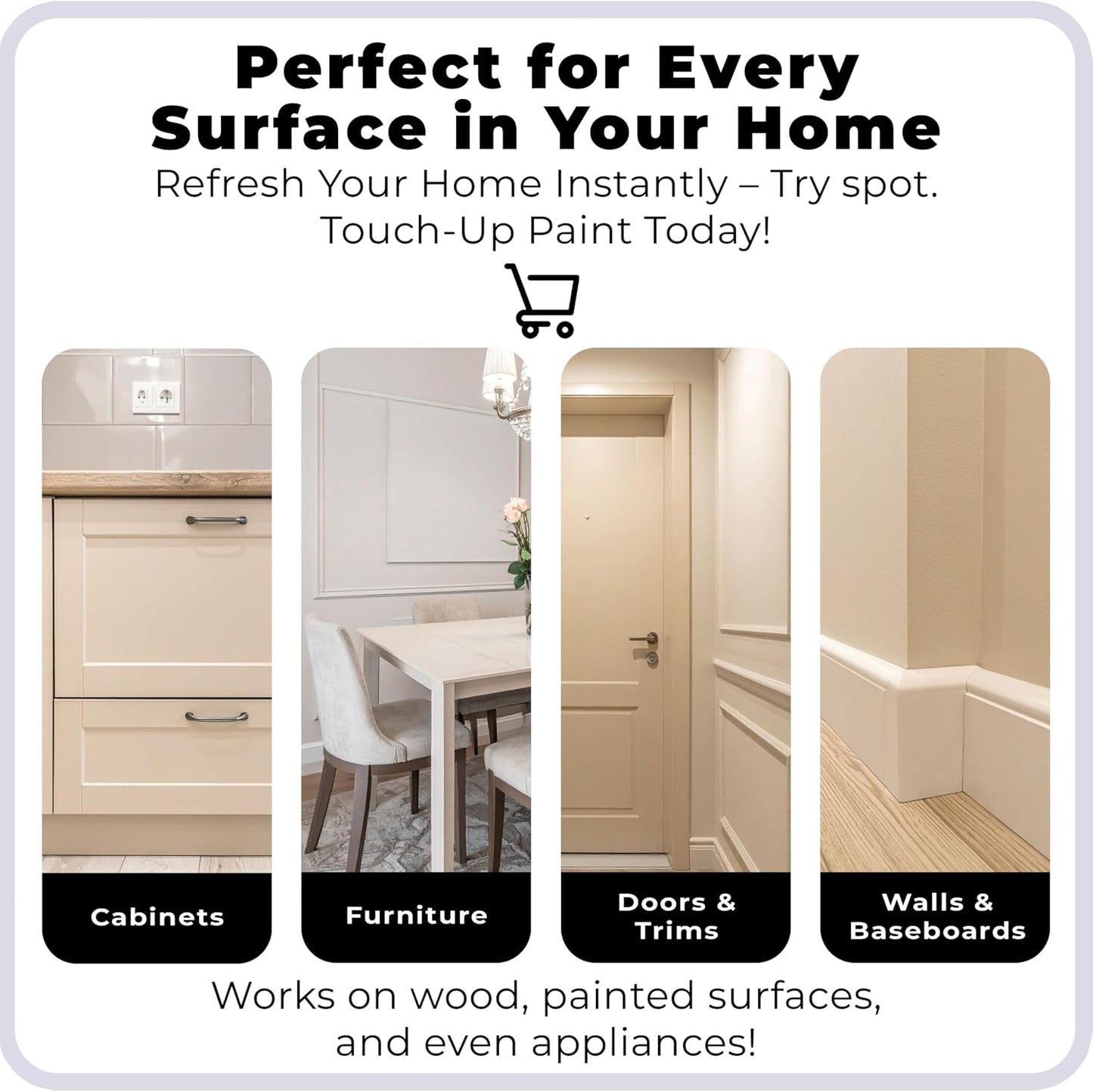spot. Touch-Up Paint | Matte Finish for Cabinets, Walls, Doors & Furniture | Multi-Tone Beige Repair Kit | Quick-Dry, Self-Priming, Low-Odor, Eco-Friendly | No-Sanding or Primer Needed | 3 Pack