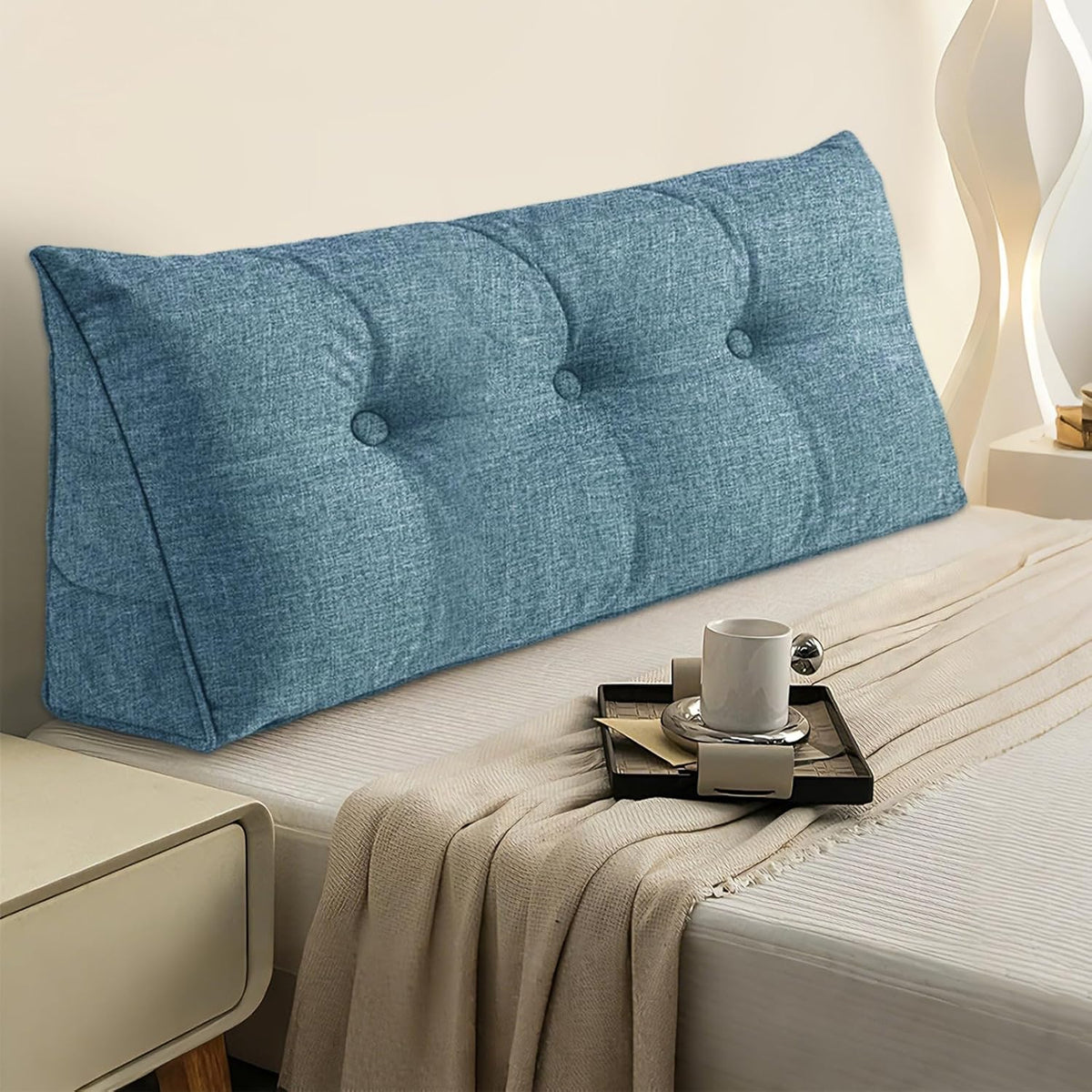 Wedge Pillow – Reading & Bed Rest Pillow for Sitting in Bed, Couch, or Floor, Multi-Purpose Headboard Wedge for Sleeping, After Surgery, Leg & Back Support, Neck Cushion & Washable Cover, Dark Gray