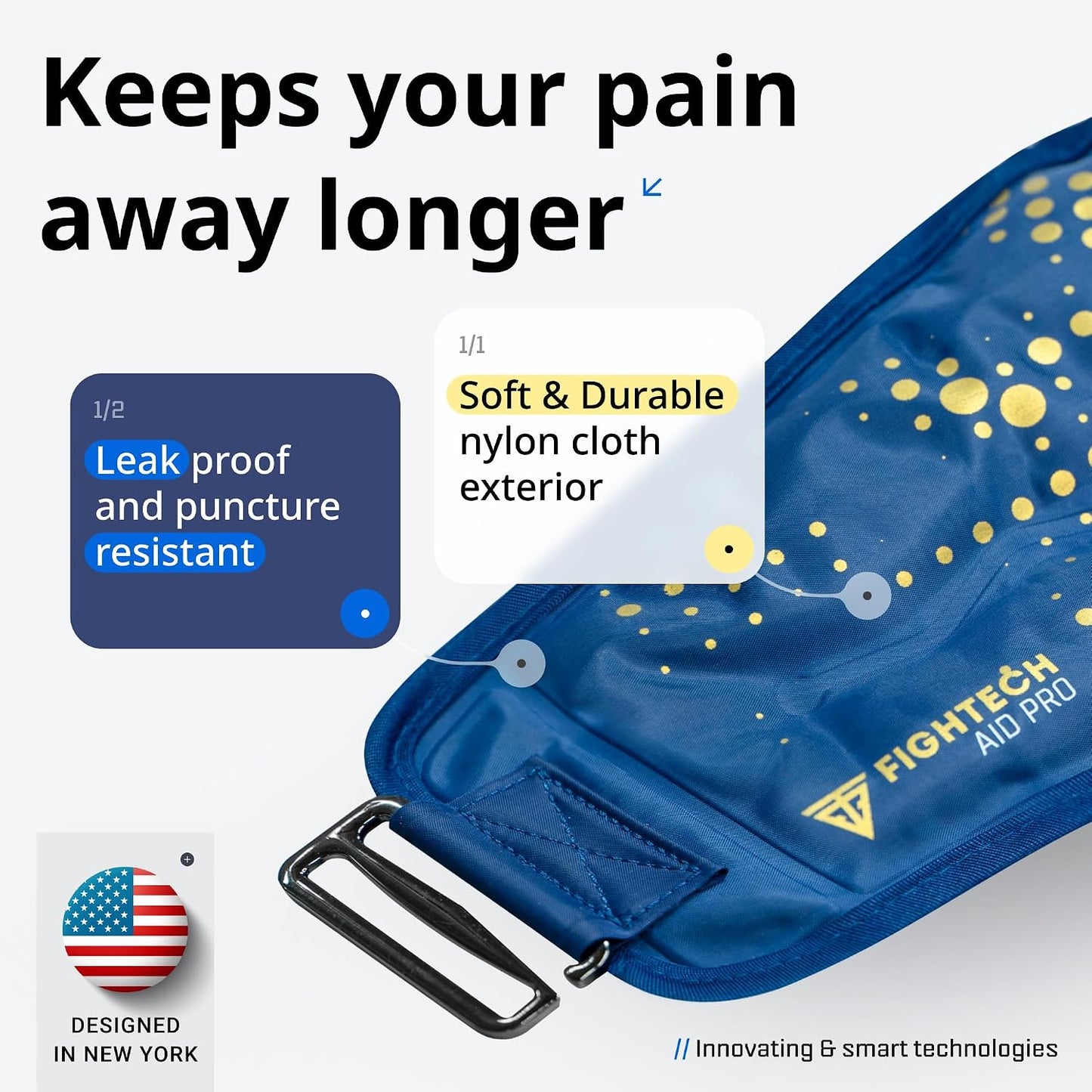 FIGHTECH Reusable Hot and Cold Gel Ice Pack - Back, Large 24 x 7, Adjustable