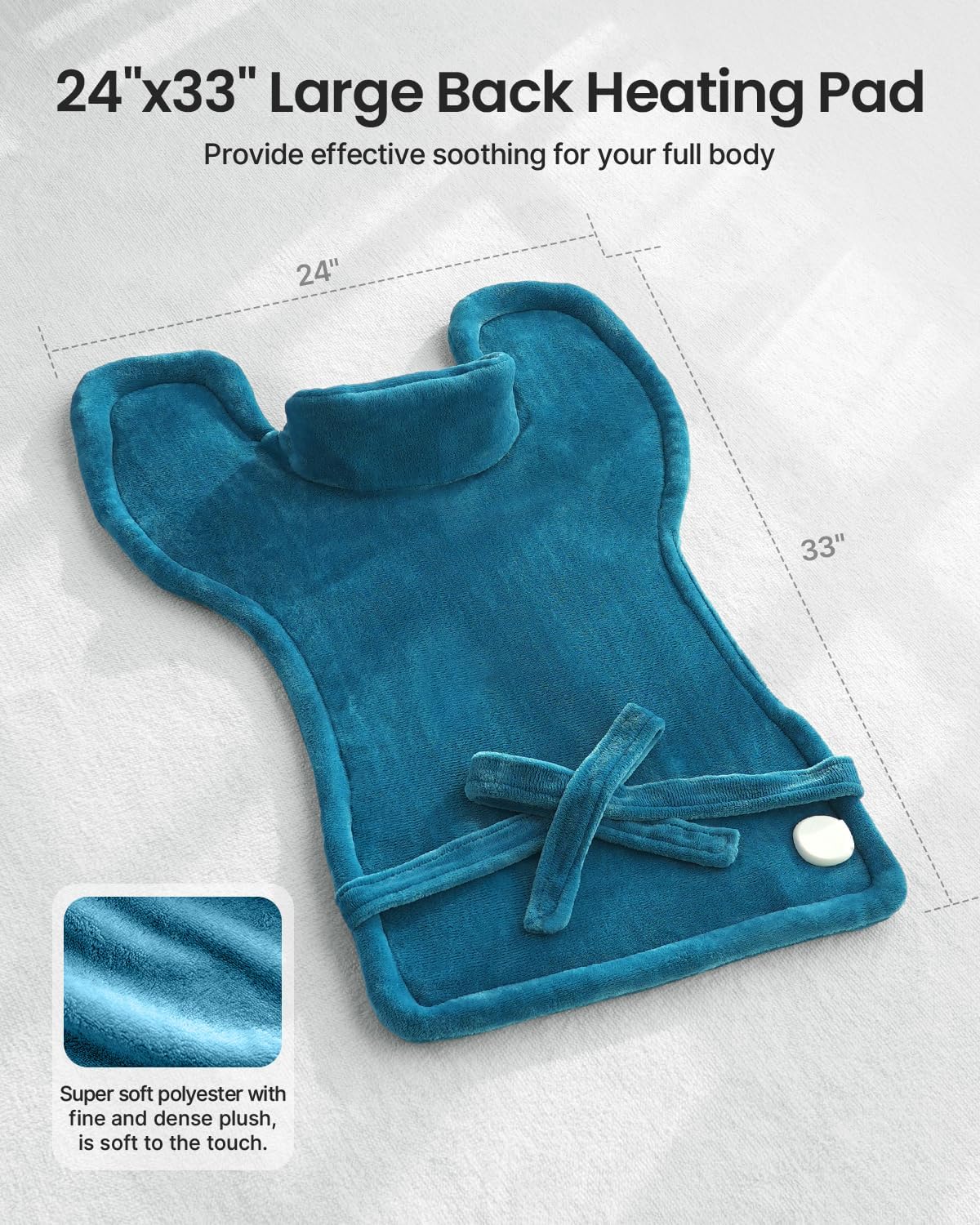 RENPHO Electric Heating Pad - 6 Heat Levels for Neck Shoulder and Back, Birthday Gifts for Women Men Mom Dad, Weighted Pad for Snug Fit, ETL Safety Certified, FSA Eligible, 24"x33" Gray
