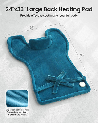 RENPHO Electric Heating Pad - 6 Heat Levels for Neck Shoulder and Back, Birthday Gifts for Women Men Mom Dad, Weighted Pad for Snug Fit, ETL Safety Certified, FSA Eligible, 24"x33" Gray