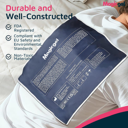 Extra Large & Reusable Ice Pack (15 x 23.5 inches, XL) for Maximum Back and Full Body Pain Relief from Injuries, Swelling, Bruises, Sprains | Ice Blanket for Sleeping & Physical Therapy | By Magic Gel