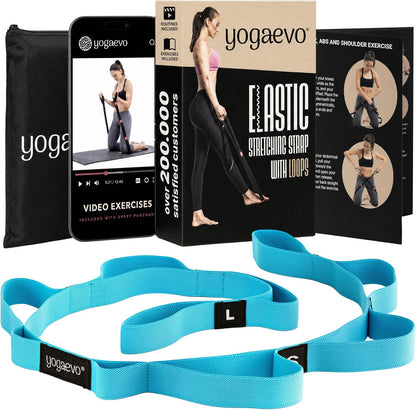 YogaEVO Elastic Stretching Strap with Loops for Physical Therapy