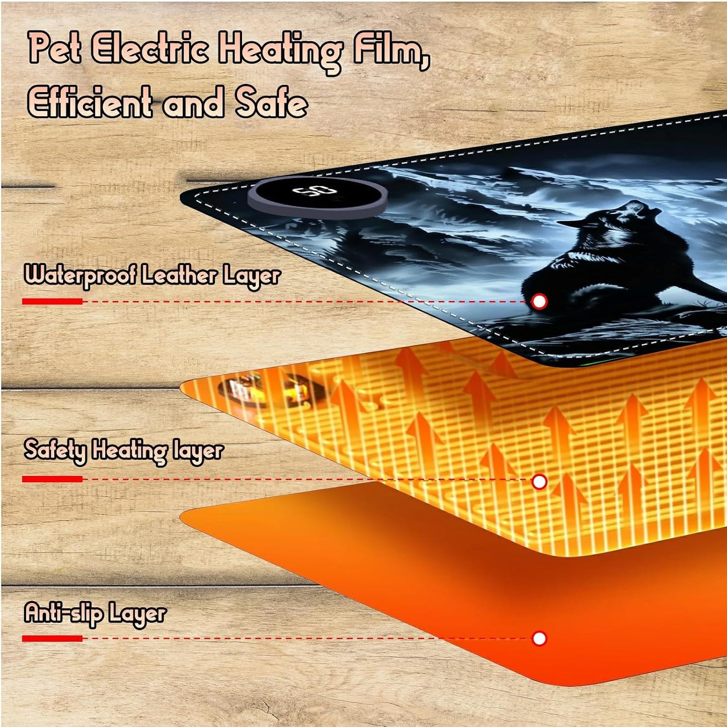 Heated Desk Pad Heated Large Mouse Pad, Electric Quickly Warm Desk Mat with 3 Levels Heating 3 Hours Auto Shut-Off, 31.5" x 13" Warm Gaming Mousepad Hand Foot Warmer, Baby Elephant