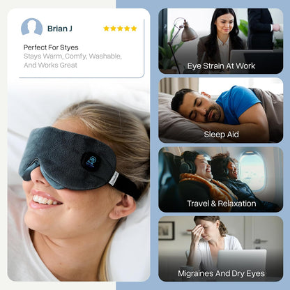 MyHalos Cordless Heated Eye Mask, Rechargeable Warm Compress for Dry Eyes