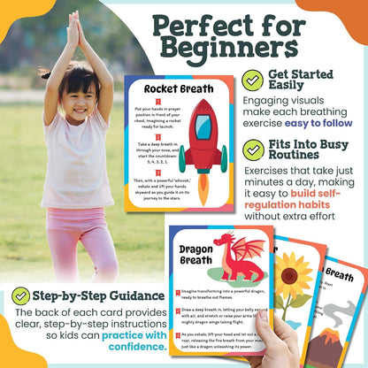 Breathing Cards for Kids, Mindfulness & Calming Corner Kit Must Haves