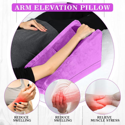 Buryeah Dark Gray Arm Elevation Pillow 2 Pocket, Plush Material
