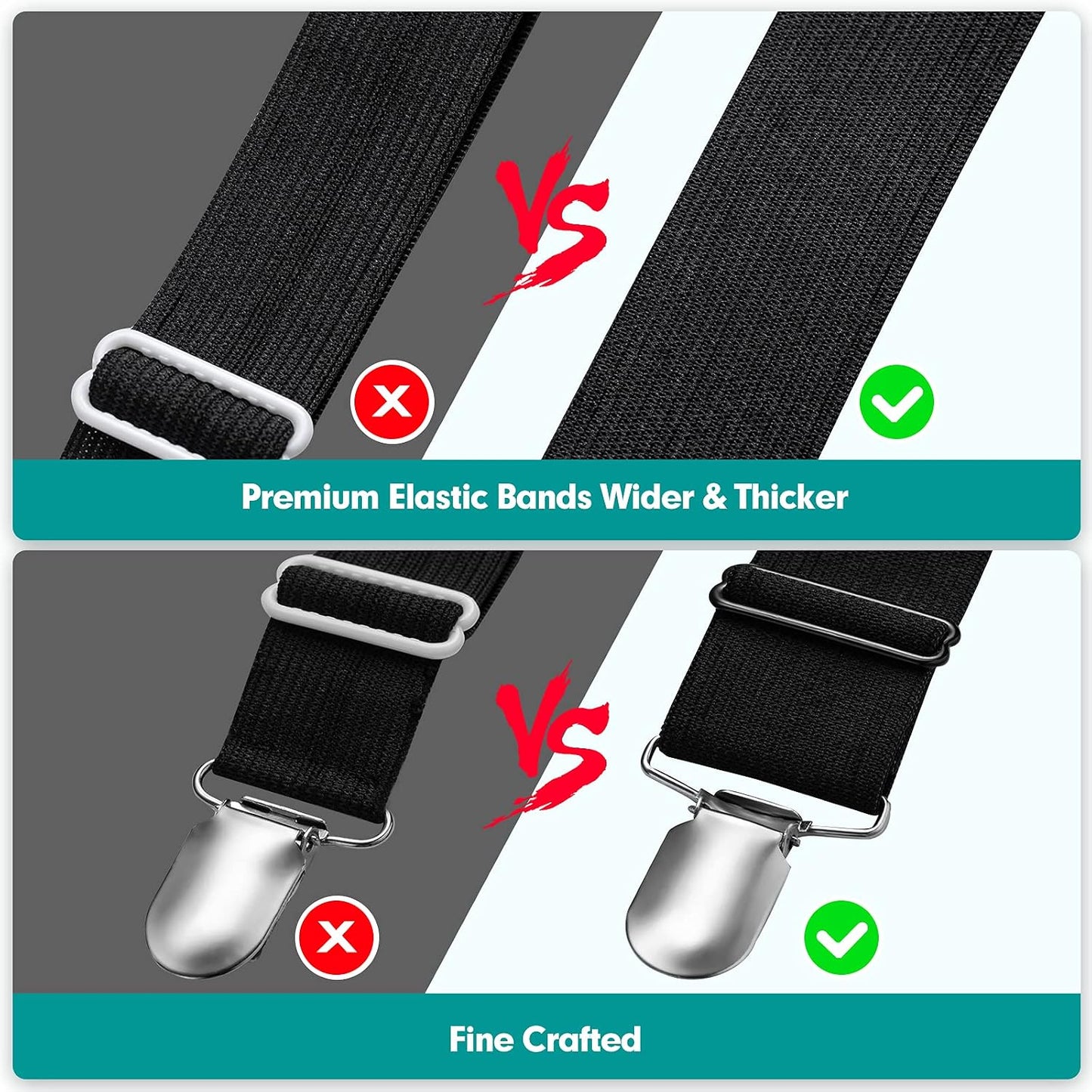 RayTour Sheet Keeper Straps Bed Sheet Holder for Corners Bedsheet Stays Suspender Clips Fitted Sheet Holder Garters Fasteners Mattress Clamps