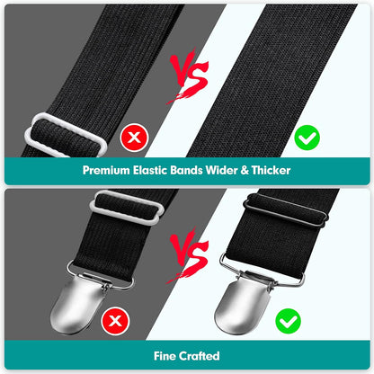 RayTour Sheet Keeper Straps Bed Sheet Holder for Corners Bedsheet Stays Suspender Clips Fitted Sheet Holder Garters Fasteners Mattress Clamps