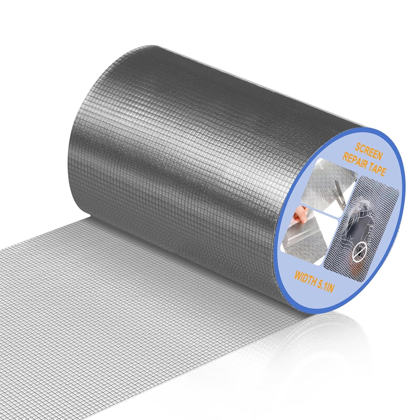 CroBlissful 5 Inch X 20 ft Extra Wide Window Screen Tape Mesh Repair, Gray | Strong Adhesive, Waterproof Fiberglass, Screen Repair Kit Patch, for Window Door Tears Holes