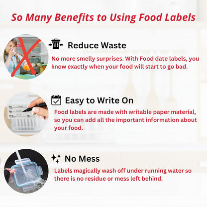 2x3 Dissolvable Food Labels, 1000 Food Container Stickers, Blue | Ideal for Fridge Freezer & Pantry, Organize Prepped Meals & Leftovers Easily, Adheres Well, Dissolves Fast with Zero Residue