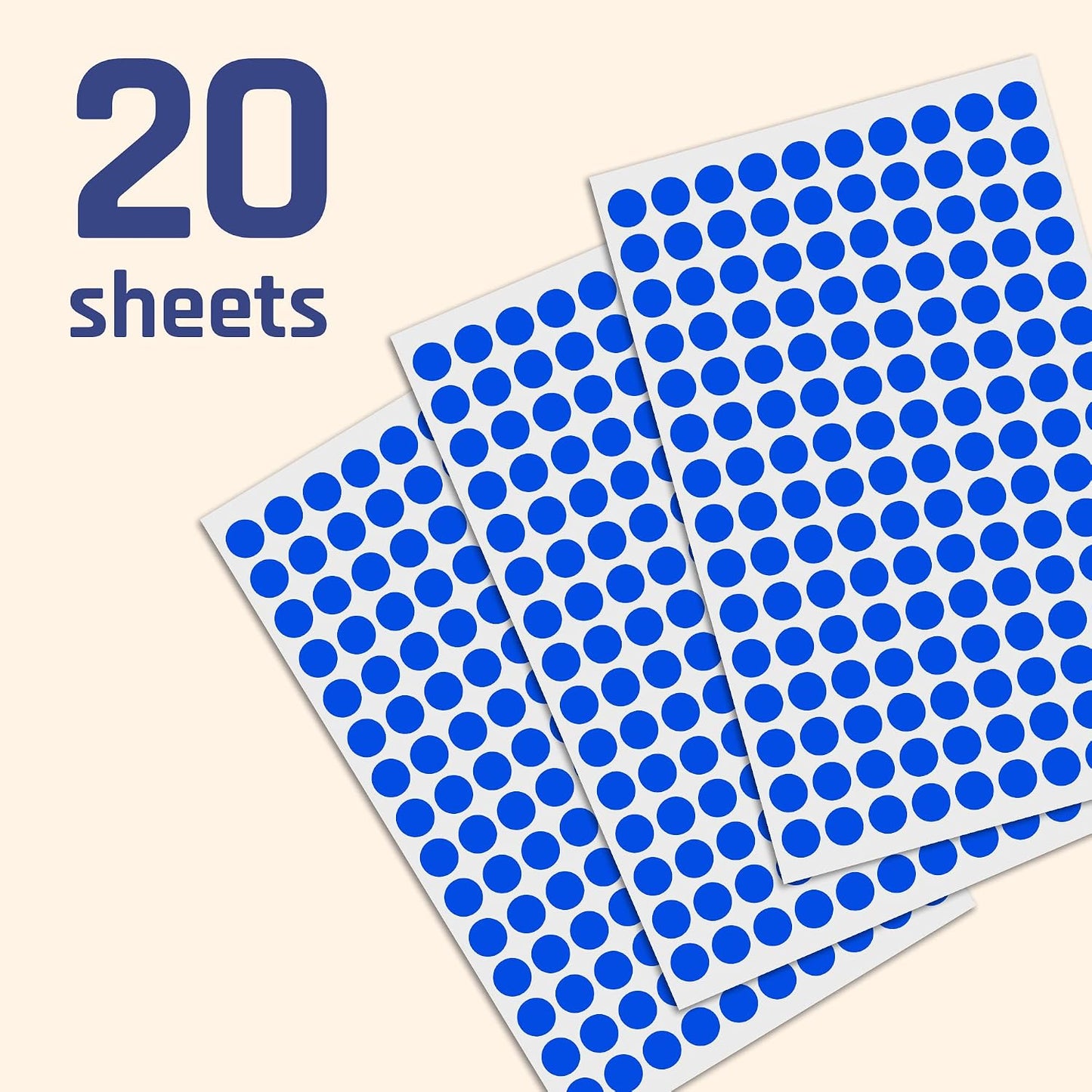 3000 Pieces, Small Colored Dot Round Stickers Labels - 10 Colors, 0.375"