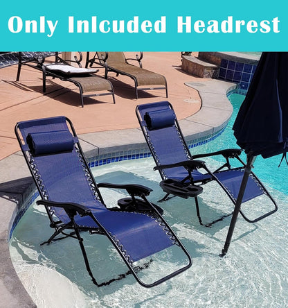 Headrest Pillow for Recliners, Zero Gravity Chair Replacement Pillows with Strap, Large 16.2" Length Outdoor Chaise Lounge Chair Cushion for Neck Lumbar Support, Black